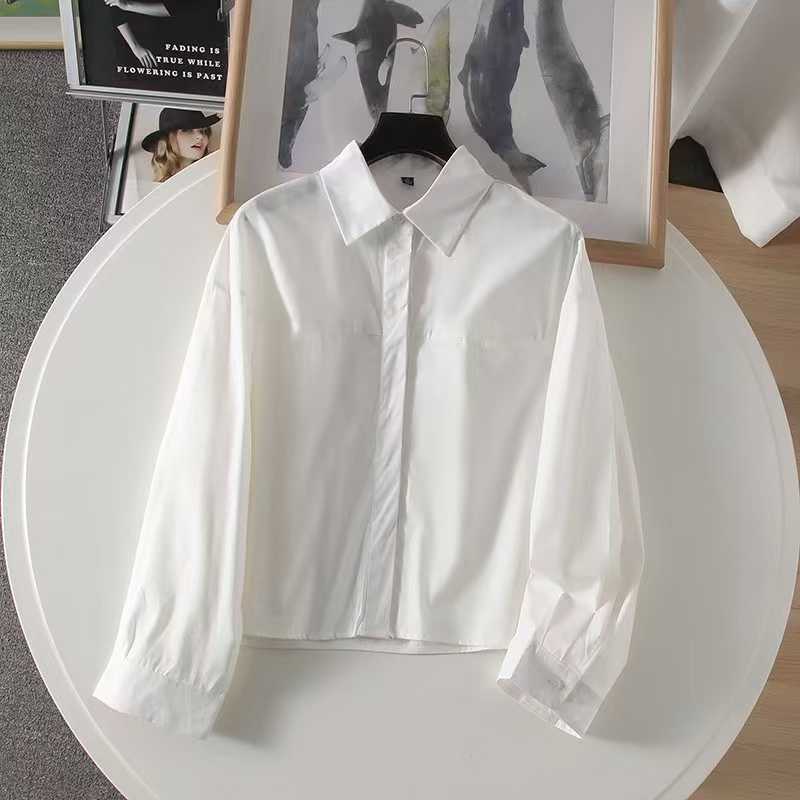 Japanese 1116 Spring New Women's Cotton Striped Short Shirt Long Sleeve Air Conditioning Shirt 179678 181181