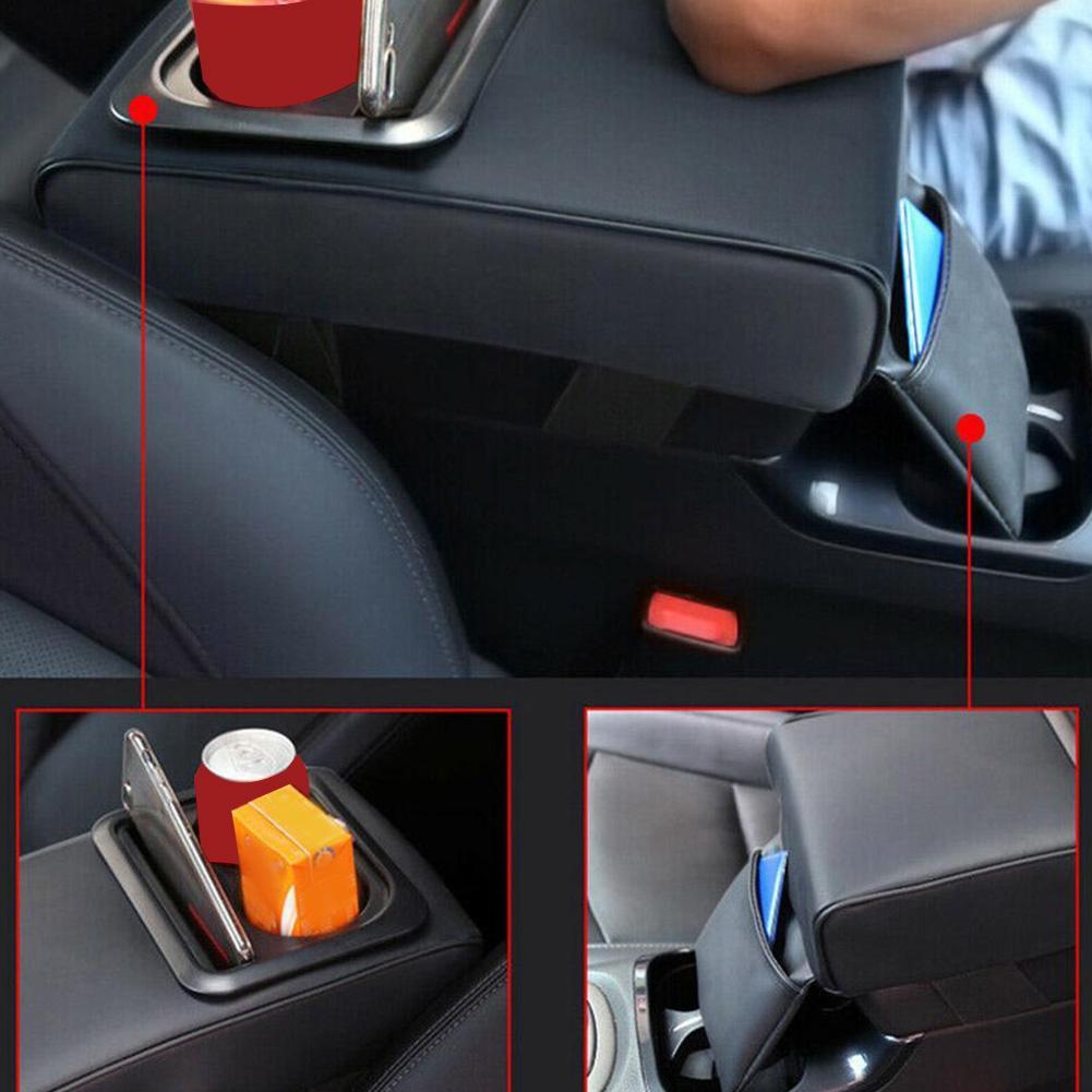Universal Auto Armlehnenkissen Box Mittelkonsole Telefon Organizer Getränkehalter Aufbewahrungshalter Aufbewahrungsbox Autoinnenzubehör