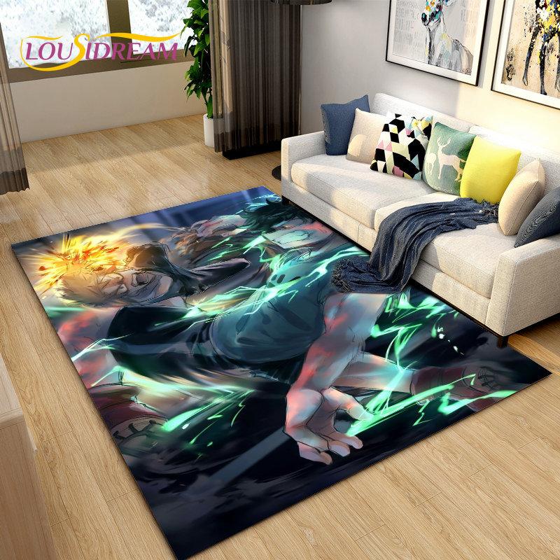 Tappeto Area Grande Anime Giapponese My Hero Academia, Tappeto per Soggiorno Camera da Letto Divano Zerbino Decorazione, Tappetino Antiscivolo per Bambini