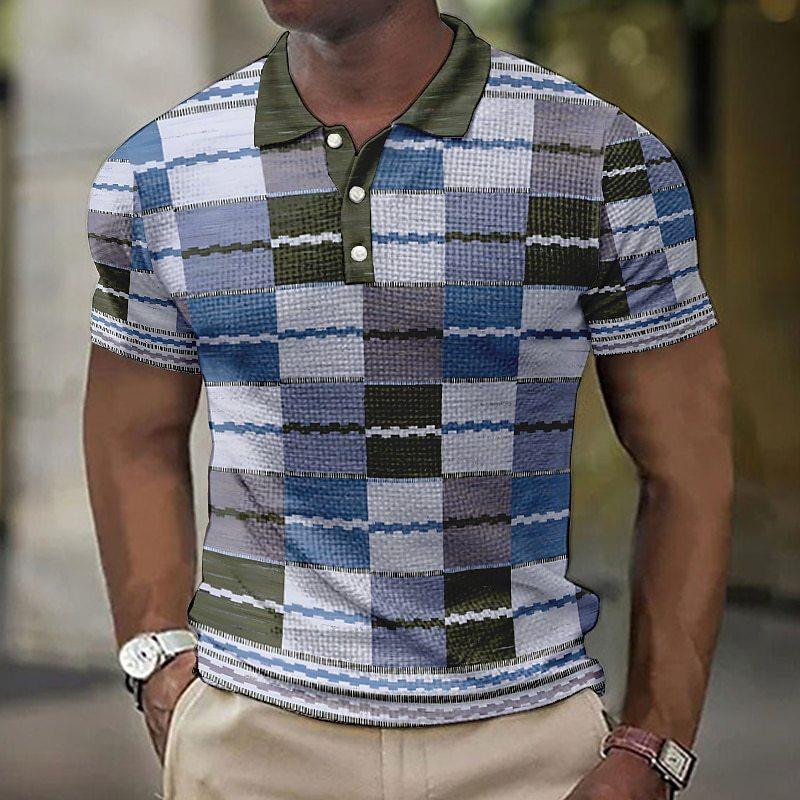 Men Polo Shirt Short Sleeve 3d Print Tops Fashion Polyester Breathable Comfortable Polos Shirts