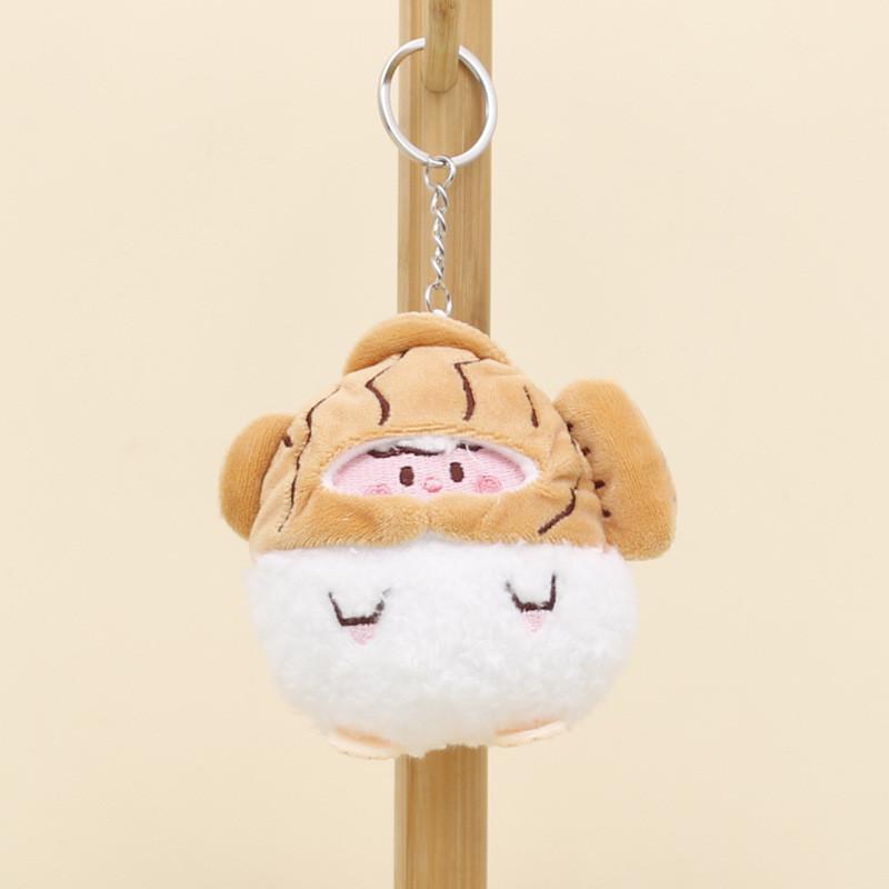 Soft Short Plush Bunny Keychain Pink Green Brown Yellow 10cm For Kids