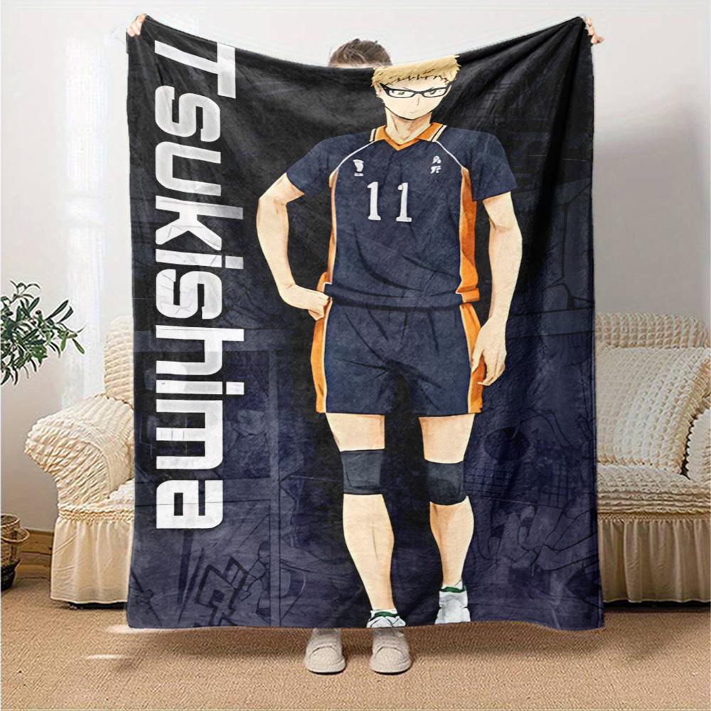 1pc Tsukishima 11 Throw Blanket Soft Flannel, Cozy All Season Polyester Perfect for Home, Office