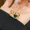 18K Gold Plated Geometric Double Layer Open Ring with Zircon - High-End Luxury Jewelry for Index Finger