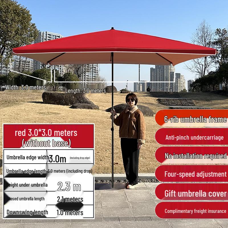Large Outdoor Commercial Parasol - Thickened Square Patio Umbrella Tent