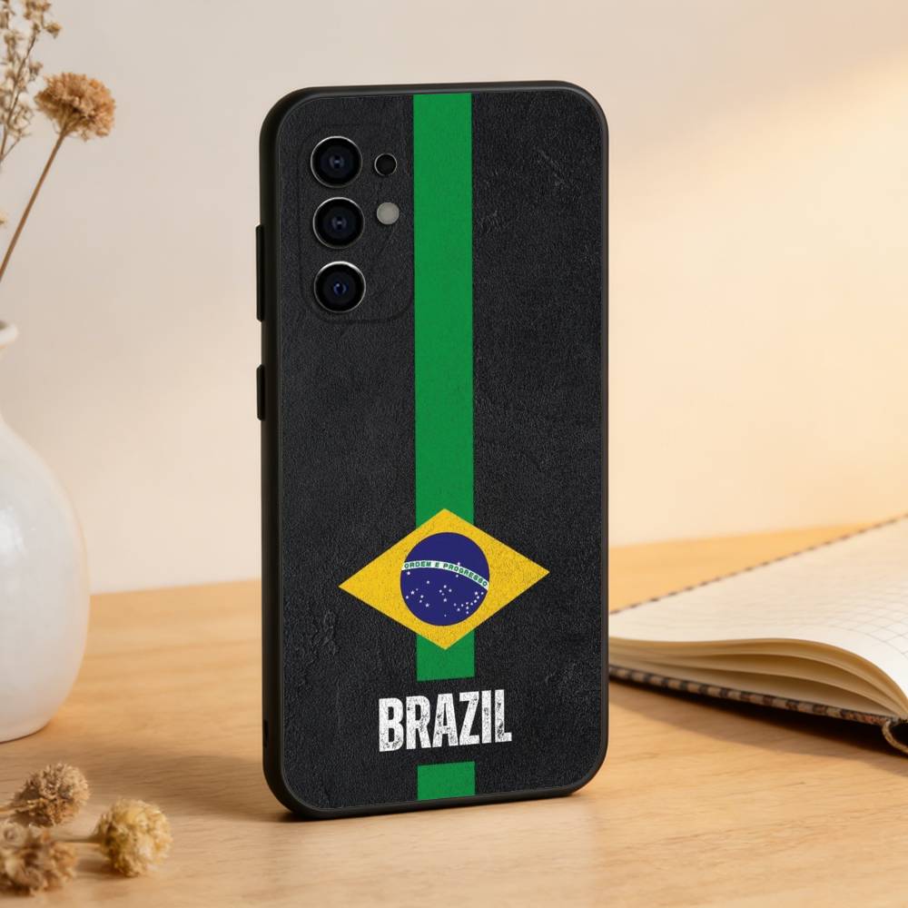 

Brazil Brazilian Flag Phone Case For Samsung S25,S24,S21,S22,S23,S30,Ultra,S20,Plus,Fe,Lite,Note,10,Black Cover Samsung S25Plus