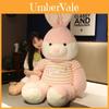 Charming Extra Large Striped Rabbit Plush Toy Cuddly Pink Bunny Doll For Birthday Gifts