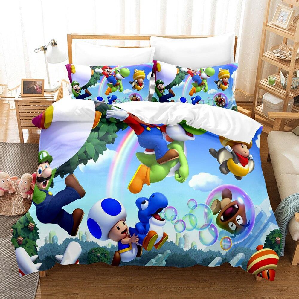 Digital 3D Printing Three-Piece Bedding Quilt Cover Pillowcase Home Textile
