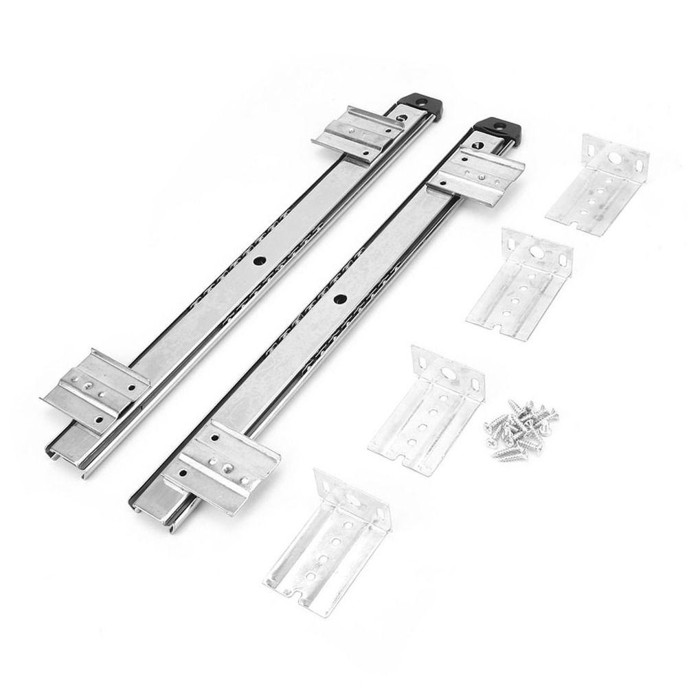 2 Pezzi Binari Scorrevoli per Tastiera in Acciaio Laminato a Freddo Spessorato Nero/Bianco Super Lisci Cuscinetti a Sfera Silenziosi Guide per Cassetti