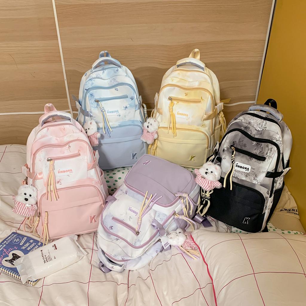 Schoolbag Korean Version of the New Backpack Large-capacity Anti-splashing Fashion Backpack Leisure Campus Style Female High School College Student