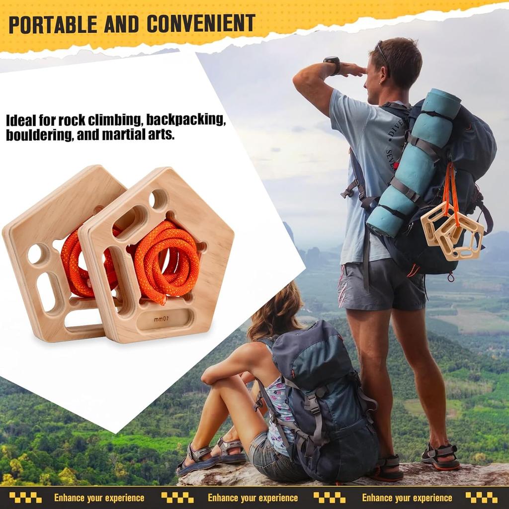 Rock Climbing Fingerboard Training System Portable Hangboard Strengthener for Advanced Climbers Grip and Pull Up Exercises
