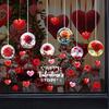 Yousheng Valentine's Day Window Cling Removable Waterproof PVC Rose Flower Love Heart Static Glass Sticker Holiday Party Decoration Decal
