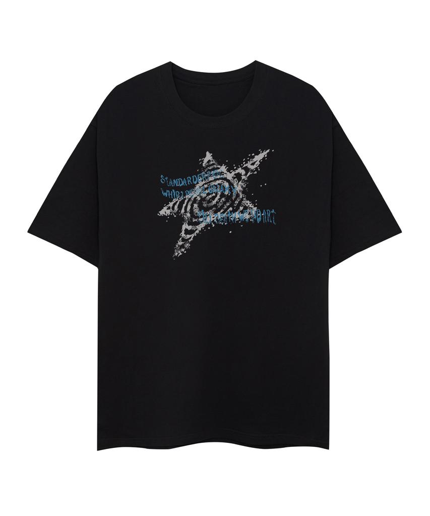 STANDARDERROR 87-Stan332 Galaxy Glitch Star Crack Solid Short Sleeve T-Shirt (2 Colors)