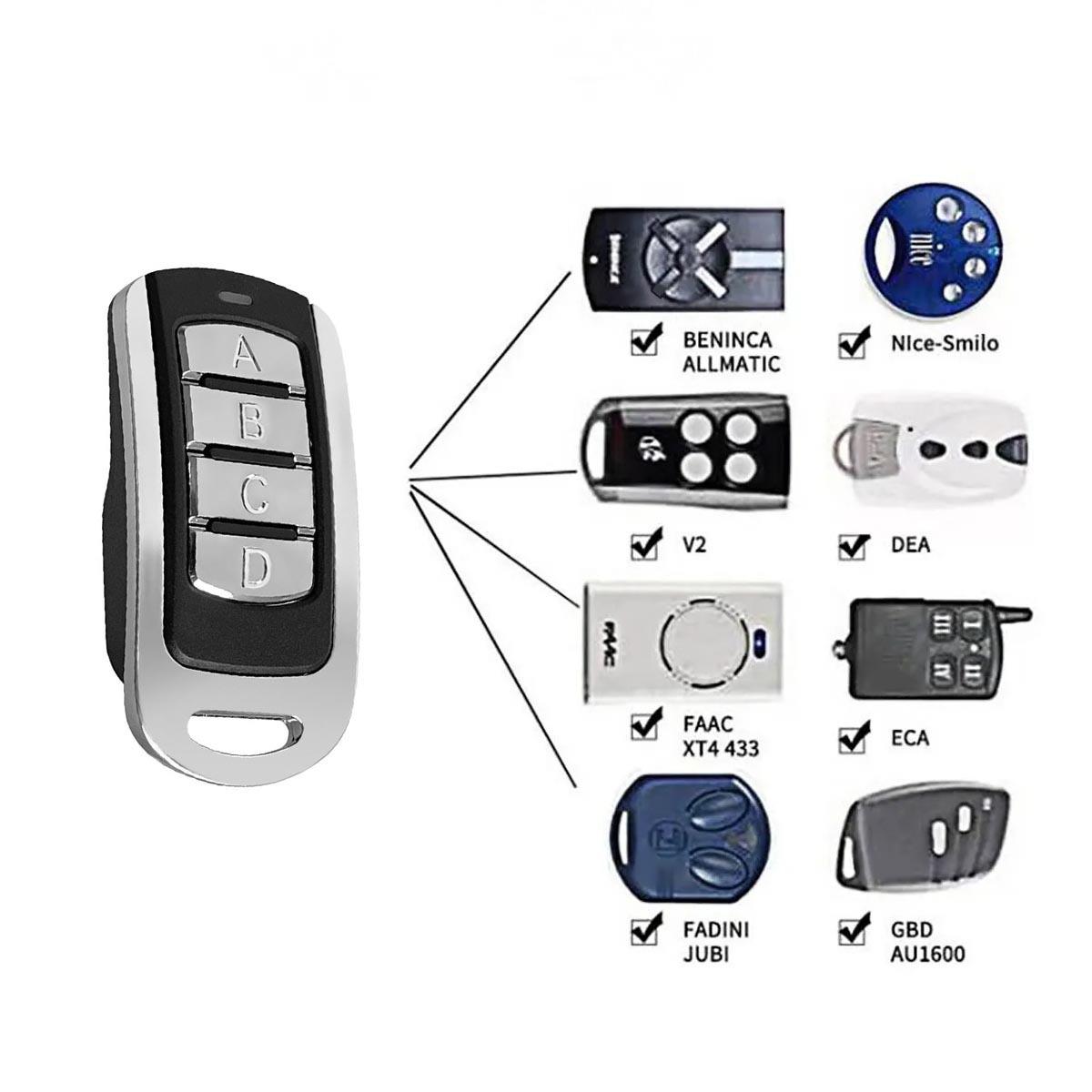 

Multi-Frequency 250-913MHz Wireless Remote Control for Garage Doors and Barriers 2 CR2016 Button Batteries