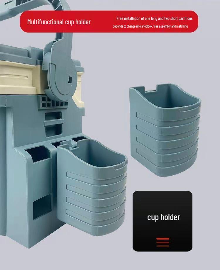 Multifunctional Fishing Tackle Box with Rod Holder - Large Capacity for Outdoor Use