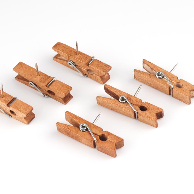 Creative Wooden Push Pin Clips for Felt, Cork Boards, Photo Walls, Message and Bulletin Boards - Perfect for Fixing Photos and Notes.