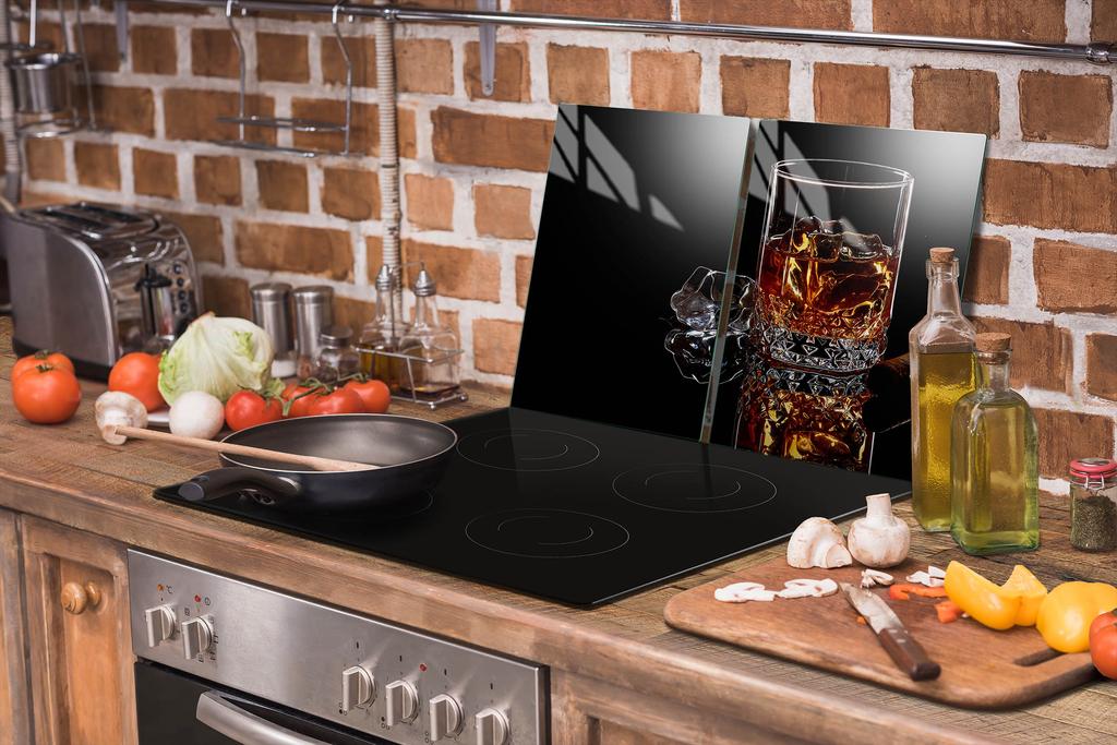 SZKLANA PŁYTA OCHRONNA NA KUCHENKĘ 70x52 WHISKY
