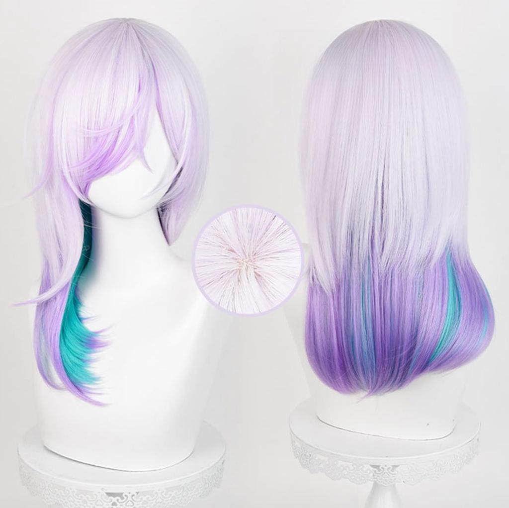 LAOBAO Cosplay Yatonoue Kata Disguise Light Blue and Purple Medium Costume Perfect for Cultural School and Events Wig, Wig, Heat-Resistant, Wig, Mesh,