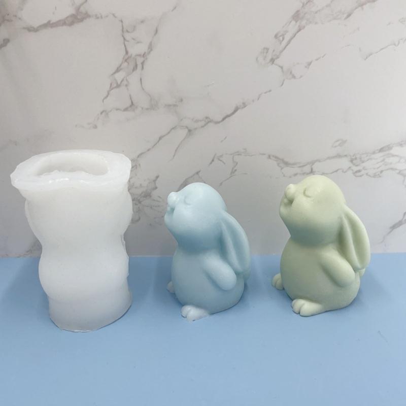 Rabbit Shape Candle Molds Animal Resin Molds for Making Candle Soap Chocolate Cake Fondant Decorations Baking DIY Craft