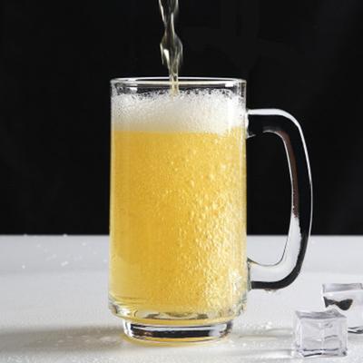 380ml Großvolumiges Weinglas Haushalt 4er Set Dickes Bierglas mit Henkel Bar Transparentes Trinkgeschirr Hitzebeständige Teetasse