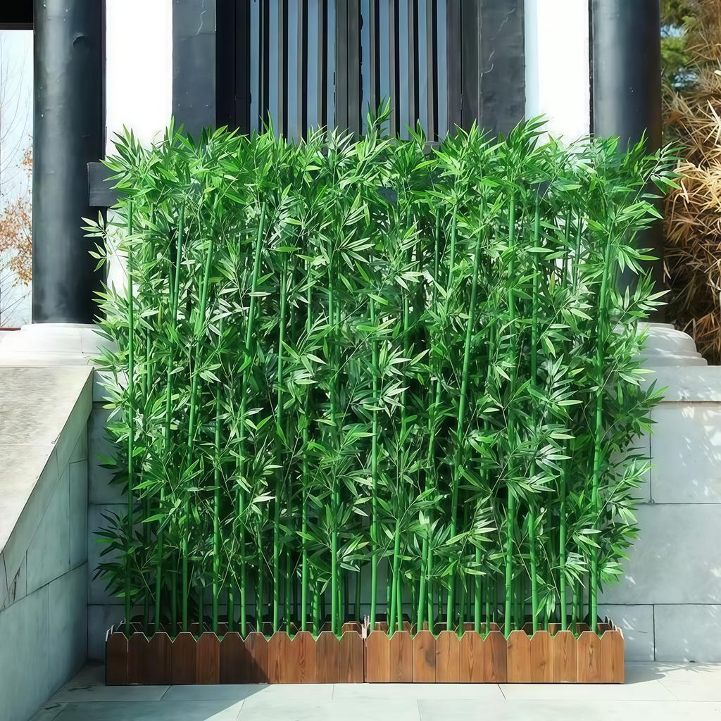 6pcs Simulation Bamboo Indoor Decoration Encrypted Plastic Fake Bamboo Partition Screen Outdoor Artificial Bamboo Simulation Plant Landscaping