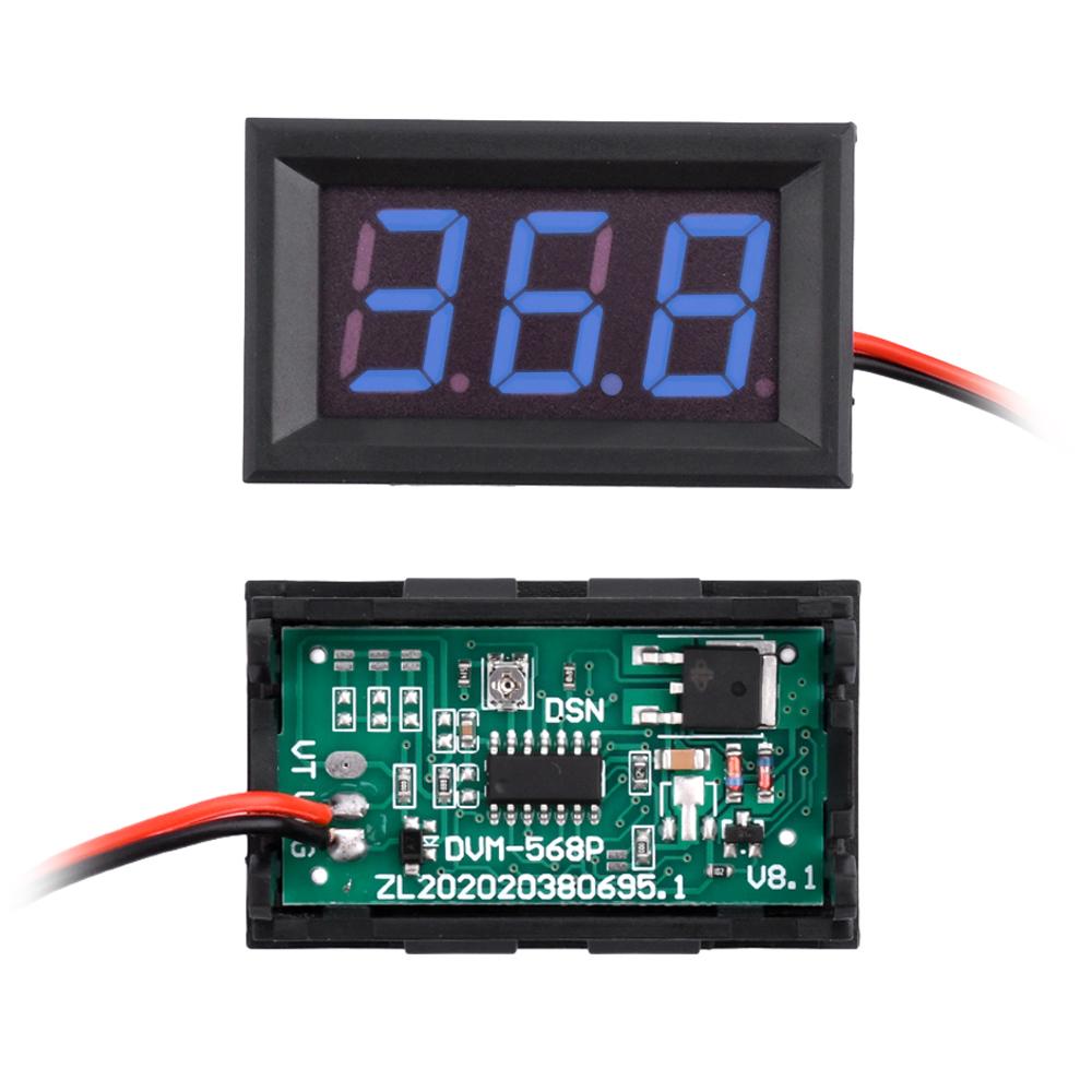 

DC5-120V Mini Voltmeter LED Digital Display Panel Voltage Meter 2 Wire 0.56 Voltage Monitor Tester Gauge for Motorcycle Car