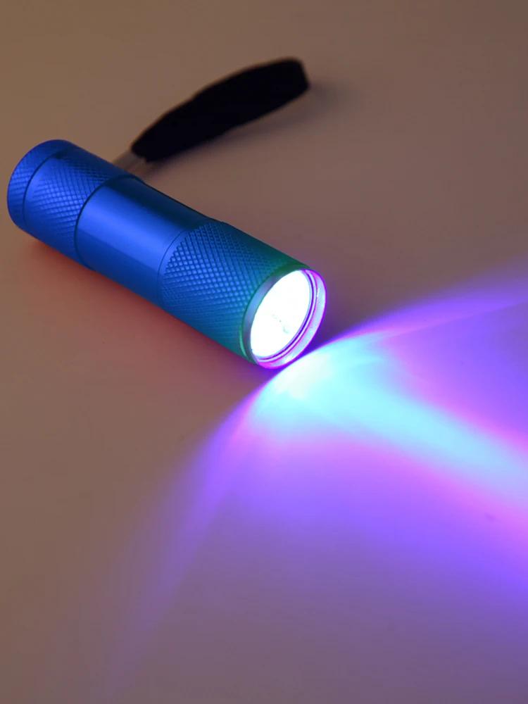 Portable Flashlight Purple Light Anti-Skid 395nm Backlight Ultraviolet Torch Detector Fluorescent Lamps Supplies