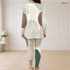 Women Plus Size Purple Gray White Printed Half Zip Long Sleeve Longline Top Fitted Pants Two Piece Set