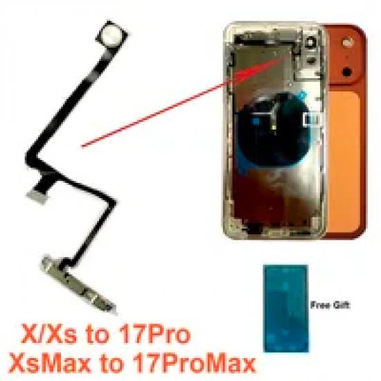 iPhone 11'den 17 Pro'ya Yenileme Kasa Modifikasyon Parçaları için 1 Adet Güç Ses Flaş Anahtar Esnek Kablo 17 Pro gibi 11 Ücretsiz Mühür ile