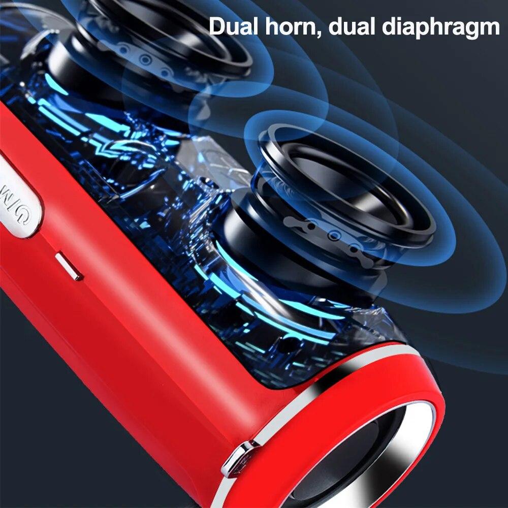 Outdoor Portable Wireless Bluetooth Speaker with Strap Audio 3D Surround High-power Bass TWS/FM Radio/voice Dance Boombox