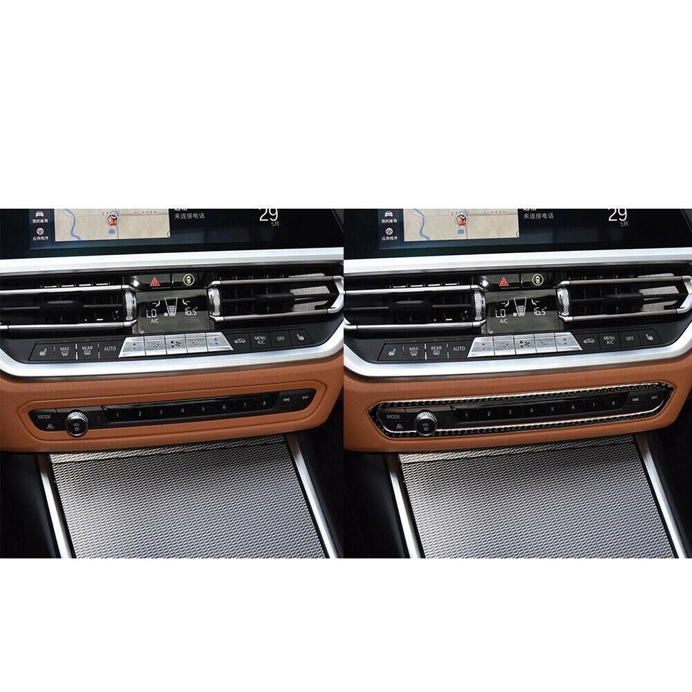 Carbon Fiber Car CD Console Button Interior Frame Sticker Decoration Accessories For BMW 3 Series G20 G28 325li 330d 335