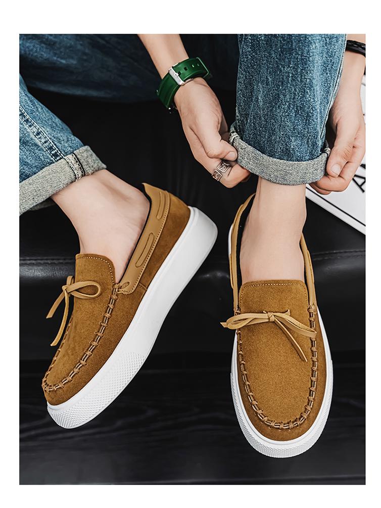 2024 Men's Winter Casual Slip-On Thick Sole Leather Loafers