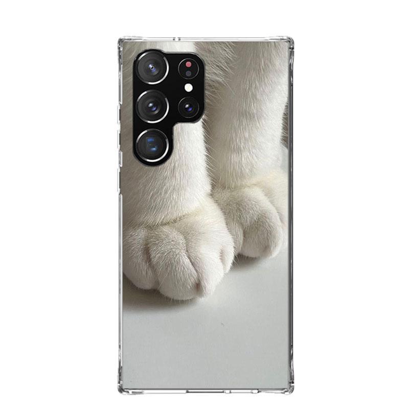 Pink Cat Hand Paw Phone Case For Samsung Galaxy S26 S25 Edge S24 S23 FE S22 Ultra S21 Plus S20 + Fundas Cover Coque Galaxy S25 S