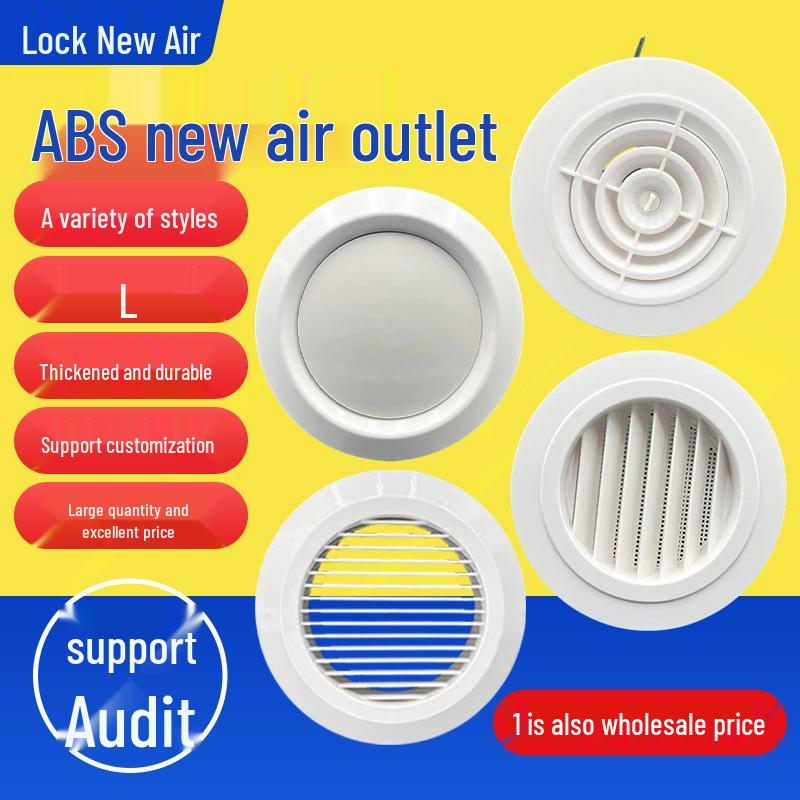 Silent Ceiling-Mounted Air Vent with Soundproof and Low Noise ABS Design