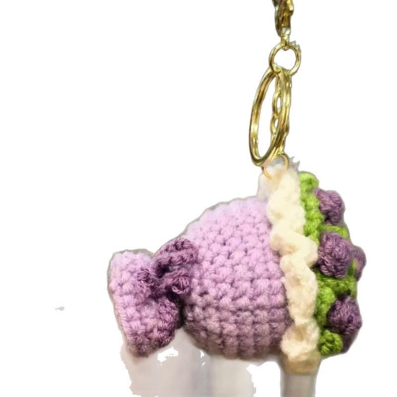Handmade Knitted Wool Flower Bouquet As A Gift for Teachers' Day, Mother's Day, Valentine's Day, New Year, Keychain