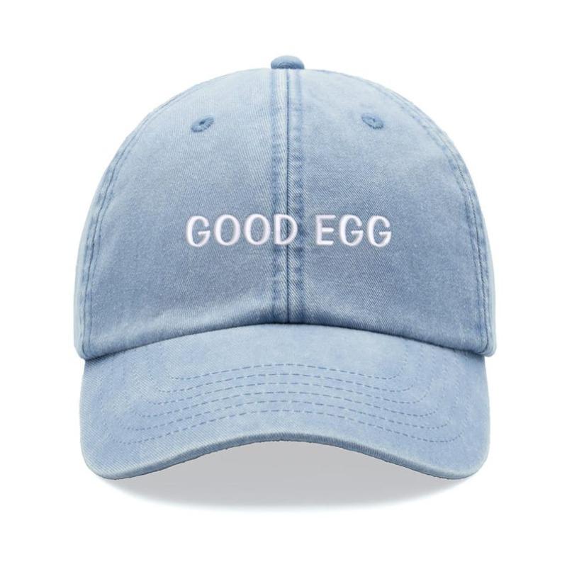 Good Egg Baseball Cap Vintage Washed Cotton Unisex Dad Hat Adjustable Funny Faded Sports Sun Fathers Mothers Day Funny Joke Mum