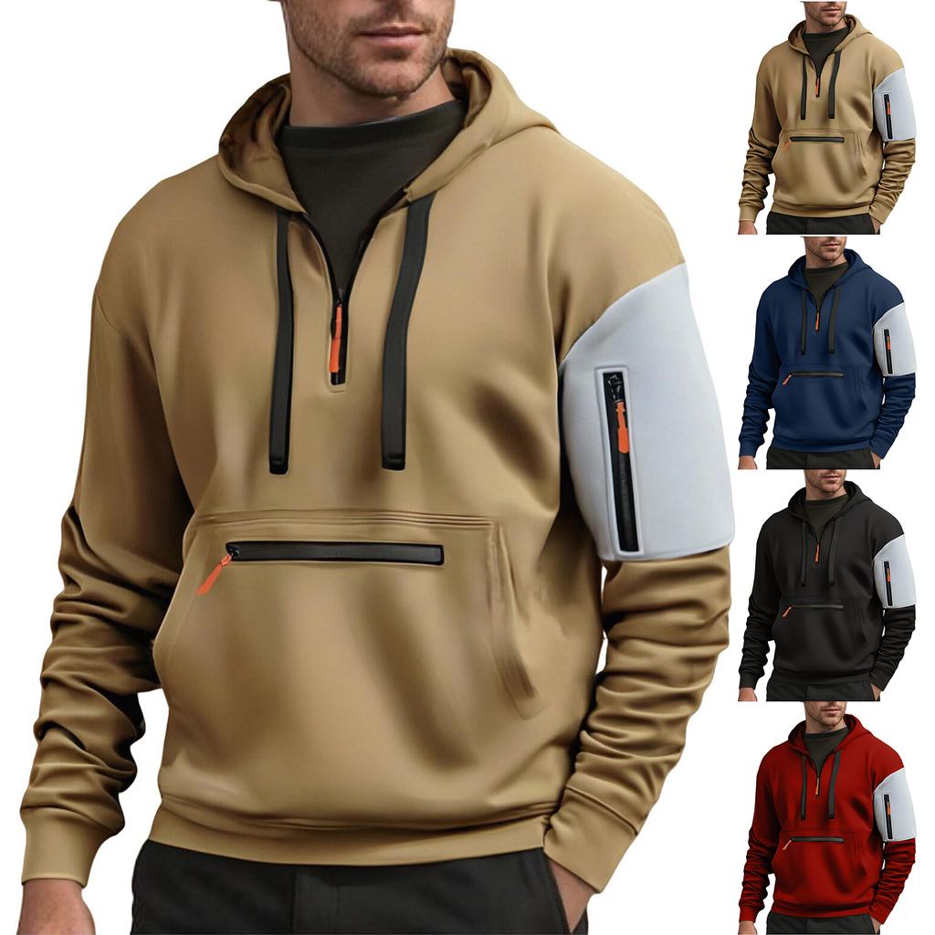 Men's Leisure Hooded Sweatshirt Solid Hoodie Streetwear Men's Clothing Warm Long Sleeve