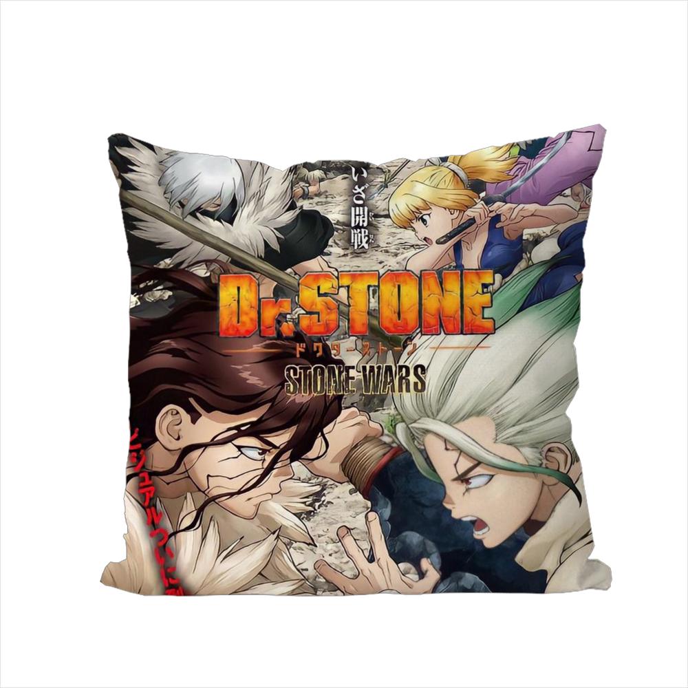 Anime DrSSTONE Kissenbezug Für Auto Sofa Dekorativ Zuhause Zweiseitiger Druck Plüsch Quadratisch Wurfkissen Kissenbezug