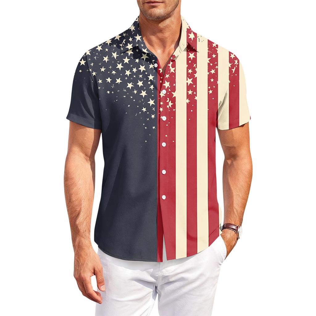 Men's Casual Short-Sleeve Collared Shirt