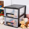 Schreibtisch mit 2 Schubladen, Kunststoff, stapelbar, transparent, Desktop-Aufbewahrungsbox für Büromaterial, für Zuhause, Wohnheim