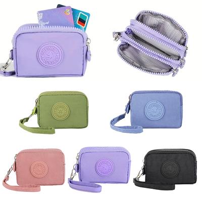 1PC Coin Purse Multilayer Pendant Simple Waterproof Key Bag Gift Nylon Zip Coin Purse Multicolour