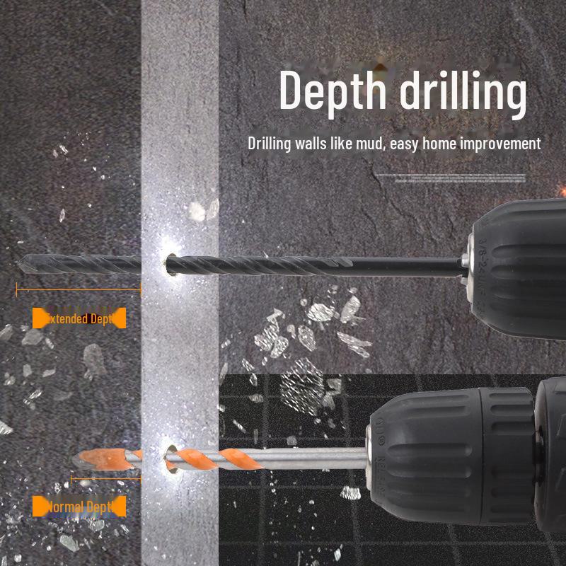 Set burghie King prelungite de 6mm pentru beton și faianță - Aliaj Triunghi Deschizător gaură sticlă pentru bormașini electrice