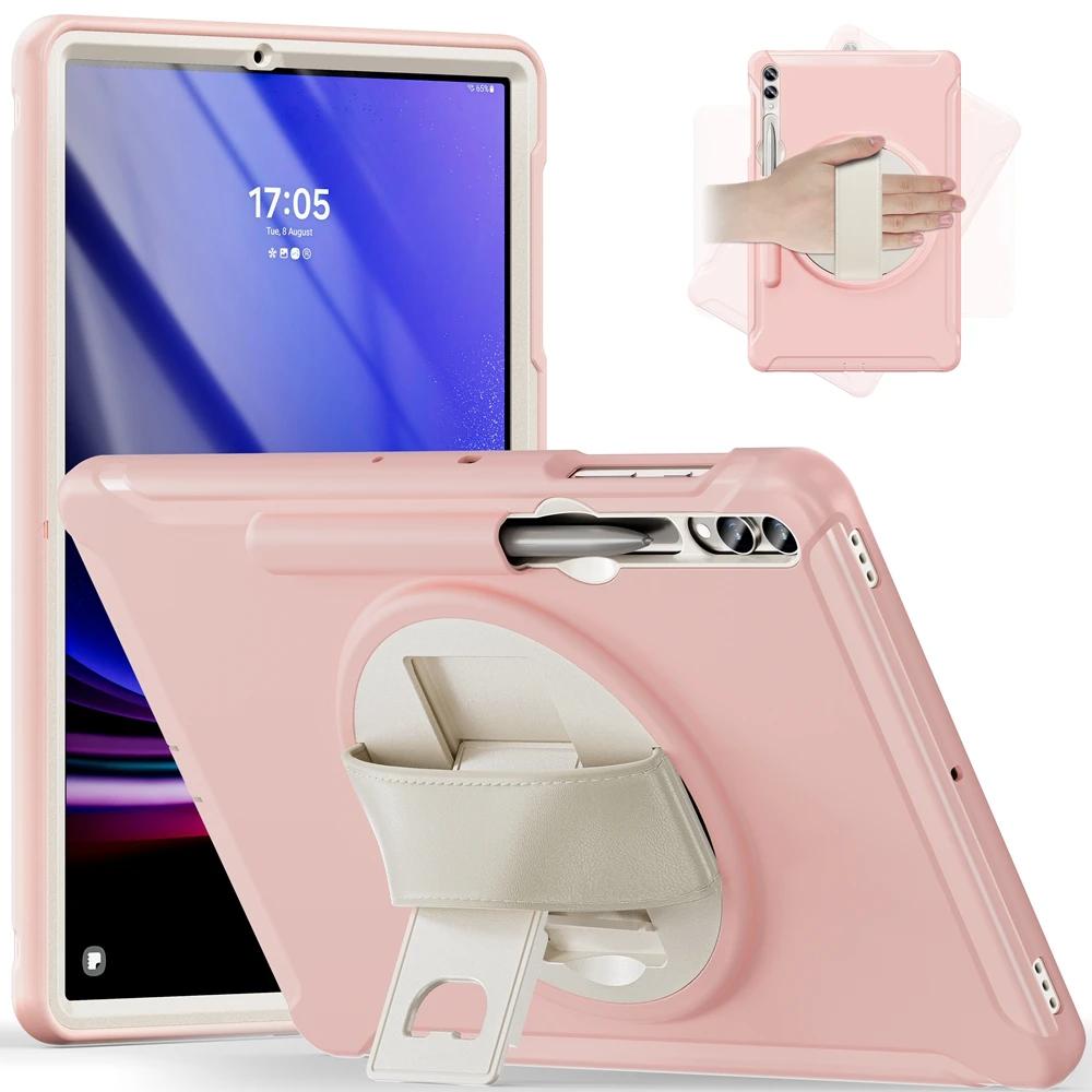 Housse de Tablette Pour Samsung Galaxy Tab S10+S9 S8 S7 Plus Fe 12.4 pouces Étui Sécurité Enfant PC + TPU Antichoc Dragonne Support S10 Plus 12.4inch blue