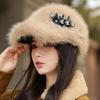 Ladies Hat Winter Hairy Imitation Mink Baseball Cap Ladies Foreign Style Winter Thick Thermal Cap