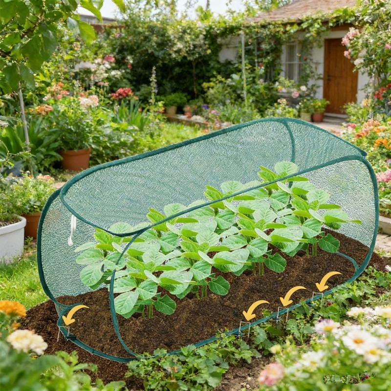 Anti-Bird Pop Up Mesh Plant Protector for Garden Vegetables with 8 Ground Nails