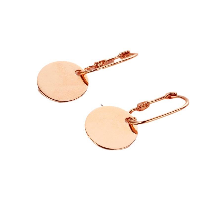 Color Gold Purple Gold Glossy Round Earrings Rose Gold Plated Classic Simple Fashion Ear Buckle