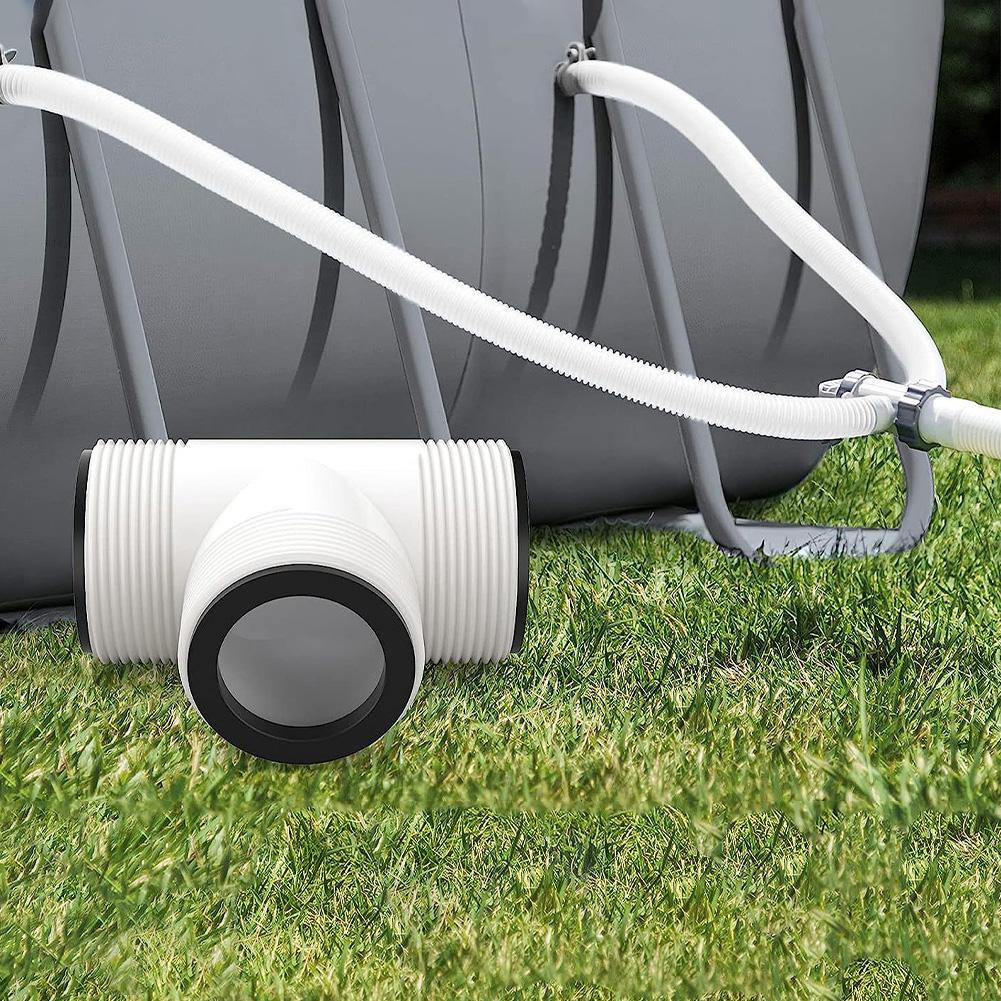 Pool Hose Extender with 3 L Rings Pool Pump Hose Tee T-Joint Connector Above Ground Pool Hose Connector for Intex Coleman Pool
