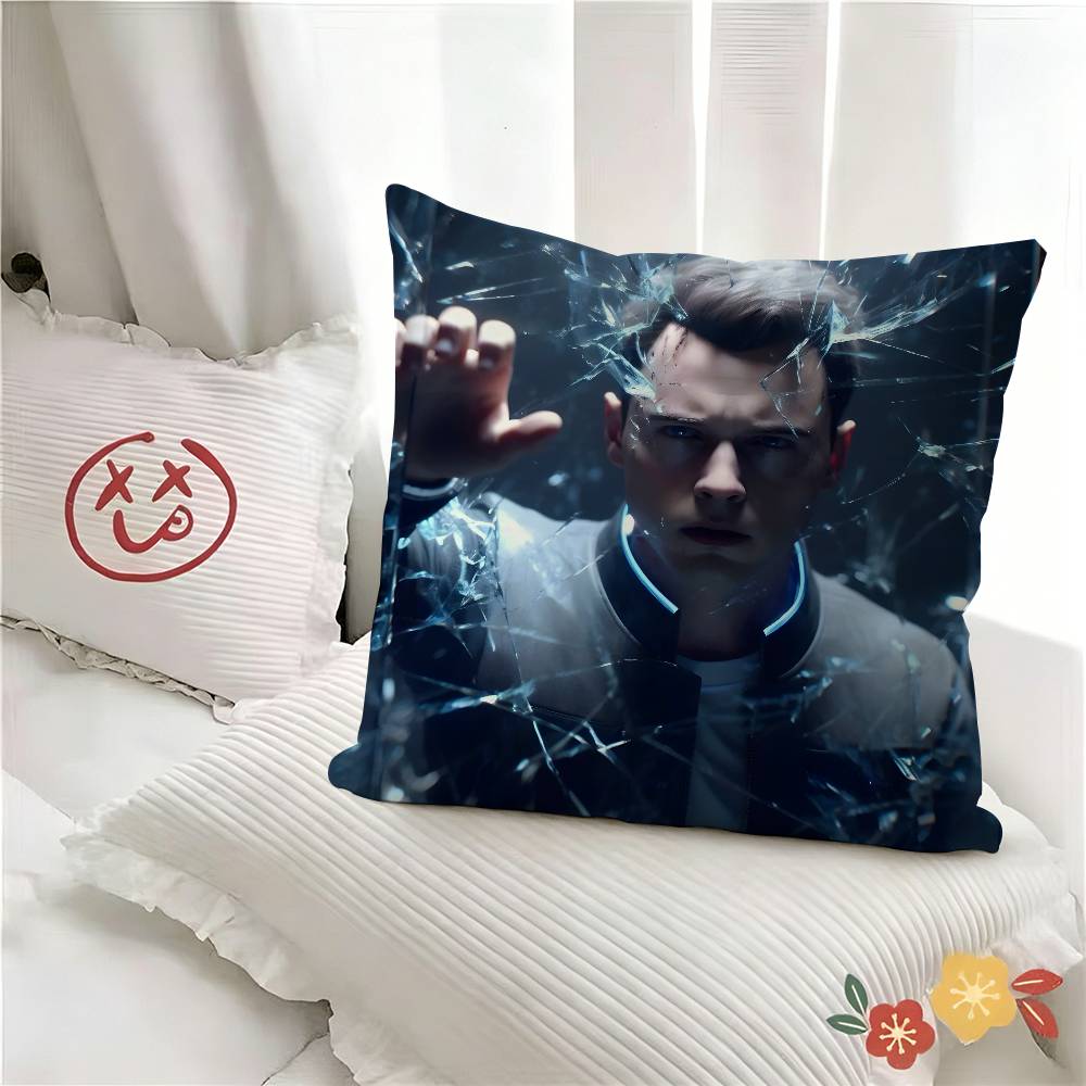 Pc Game DDetroit Become Human Pillow Case Fashion Square Pillowcase Bedroom Sofa Room Ins Decoration Leisure