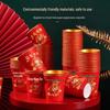 2026 Year of the Horse Red & Gold Foil Disposable New Year Cups - Thick, Anti-Scald, High-Temp Resistant Paper Cups for Spring Festival.