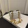 New chain checkered armpit bag women's rhombus shoulder bag trendy retro texture messenger bag