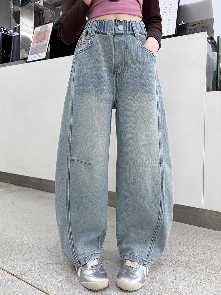Mädchen 2025 Lässige Modische Weite Gerades Bein Hosen für Frühling/Herbst